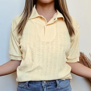 Vintage Terry Cloth Baby Yellow Polo Kennington
